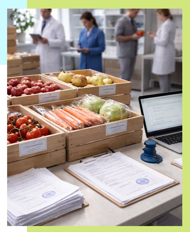 Сертификация овощей и фруктов в Великом Новгороде от 8696 р. | Алешин-Влк